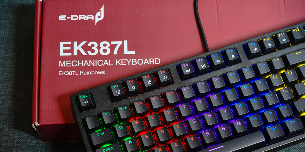 Bàn phím chơi game cơ E-DRA EK387L - Rainbow